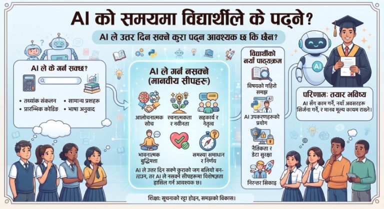 AI को समयमा विद्यार्थीले के पढ्ने?AI ले उत्तर दिन सक्ने कुरा पढ्न आवश्यक छ कि छैन?